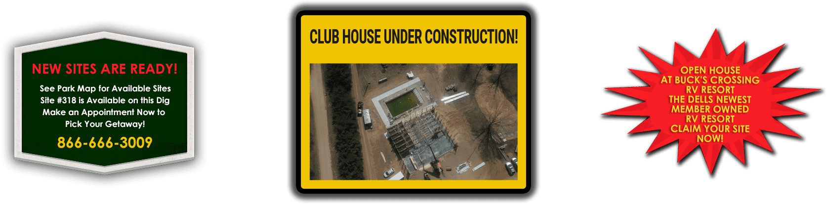 New sites are ready! | Club House under construction!